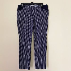 Old Navy Maternity Pixie Pants. Navy and White Polka Dots. 6